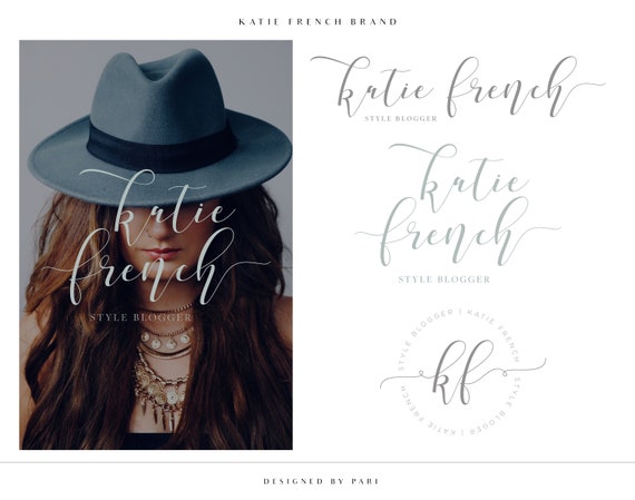 Slate Gray Blue Logo Brand Package, Branding Design, Premade Branding, Logo Design, Event Stylist Logo, Photography Logo, Style Blogger