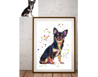 Chihuahua, Pet Portrait, , Watercolor, handmade, Dog Lover Gift, Pet Portrait, Hand Painted, from Your Photo, Custom Dog Portrait, Pet loss