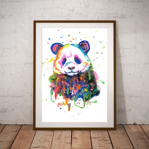 Stampa Panda, poster panda, stampa nursery, stampa animali, disegno, acquerello, poster, stanza dei bambini, decorazione sala giochi, baby room, bambino, regalo di famiglia