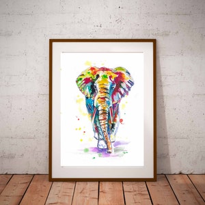 Elephant print, Elephant poster,animal print, handmade, art print, drawing, handmade, painting, room decor, watercolor, decor, animal print