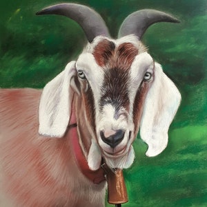 Impresión de cabra, póster de cabra, impresión de guardería, impresión de animal, dibujo, acuarela, póster, habitación de niños, decoración de sala de juegos, habitación de bebé, bebé, regalo familiar