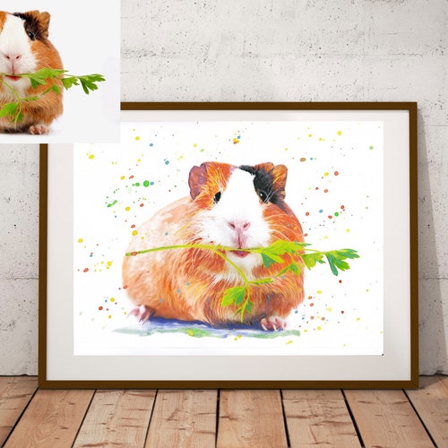 Guinea Pig Custom Pet Portrait Pet Painting From Photo - Etsy
