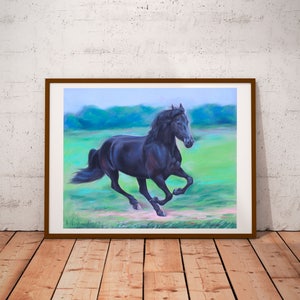Horse print, original painting,animal painting,handmade,Horse poster,fine art print ,family gift, White horse ,wall decoration, animal print