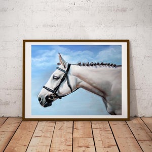 Horse print, original painting,animal painting,handmade,Horse poster,fine art print ,family gift, White horse ,wall decoration, animal print