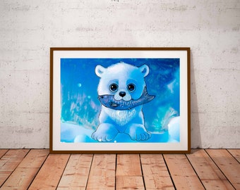 Nadruk z niedźwiedziem, plakat z niedźwiedziem, nadruk ze zwierzęciem, rękodzieło, wydruk artystyczny, rysunek, rękodzieło, malarstwo, dekoracja pokoju, dekoracja pokoju zabaw, nadruk ze zwierzęciem, ilustracja
