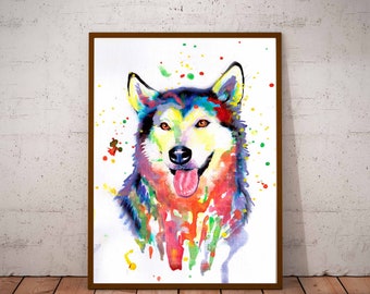 Dog print, Giclee print, handmade, painting, art print, painted, Dog poster, watercolor, fanasy print, pet print