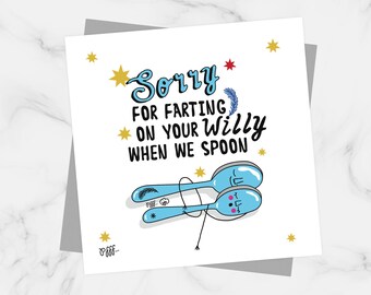 Farting Spoons! Funny Valentines Card, Card for Him, Anniversary Card, Anniversary Gift