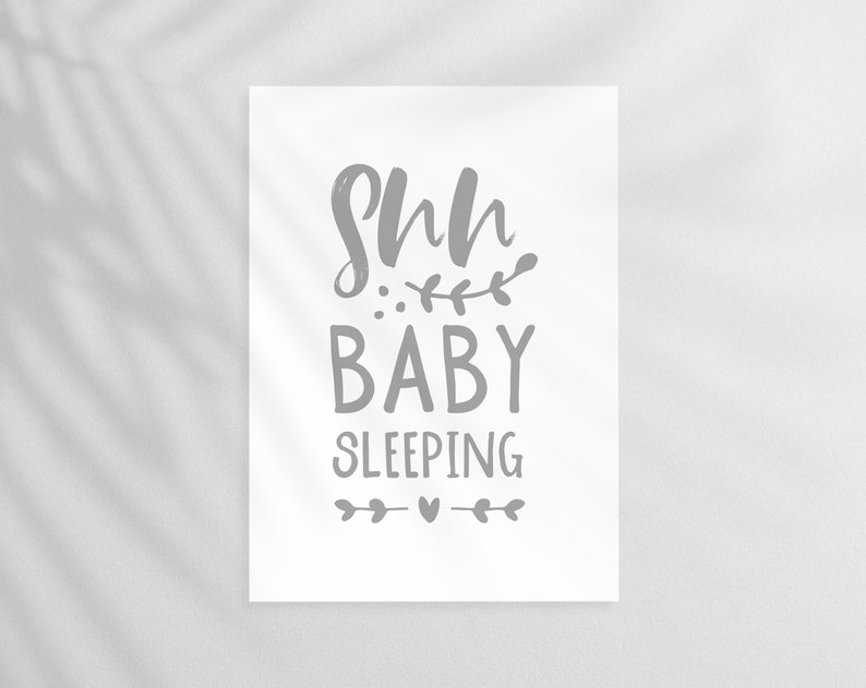 Baby Sleeping Quote Grey Nursery Print Baby Room Decor Baby Etsy