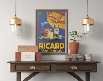 Ricard Tin Poster Sign Vintage French Ad Style Man Cave Bar Liquor Store Pernod