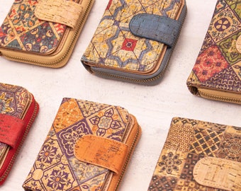 Vegan Wallet Women Small Cork Wallet Women Vegan Womens Wallet Small Purse Mothers Day Gift Patterned Coin Purse Gift for Her