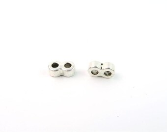 3MM Round Double Strand Separator Antique Silver 3MM Hole High Quality Metal Casting
