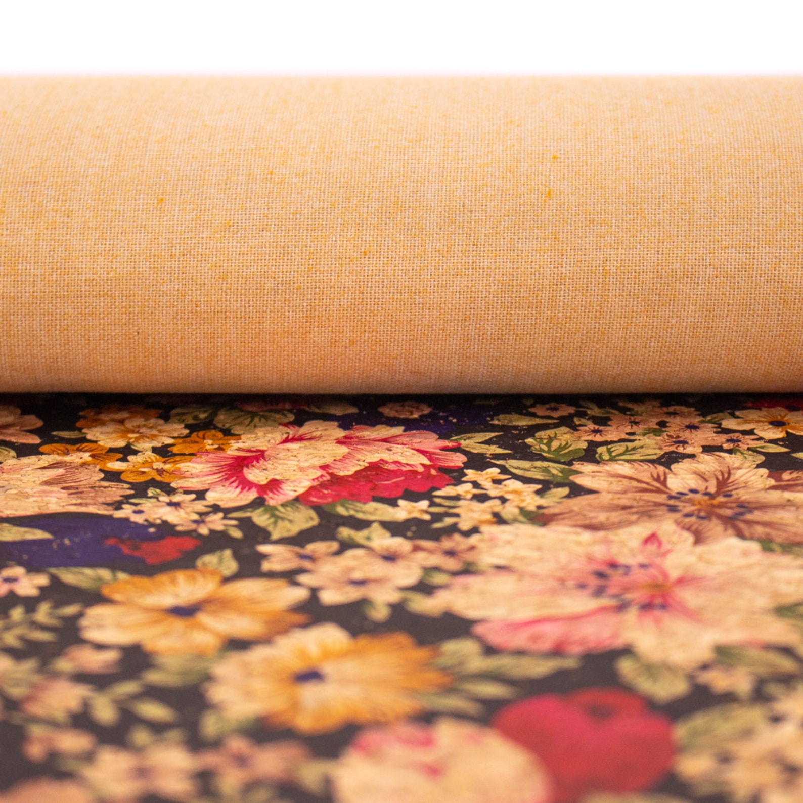 Flower Patterns Cork Fabric Cork Textile Cork Leather Sheets Etsy Canada