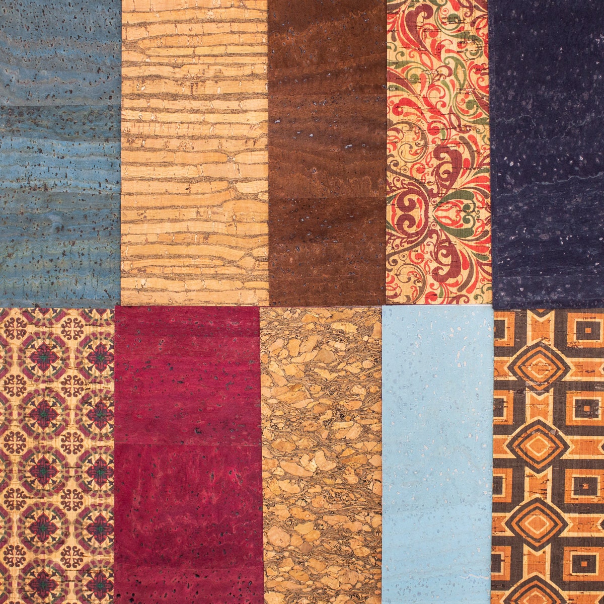 Big size Cork fabric sample random14*20cm（about）+-  10pcs-F-801