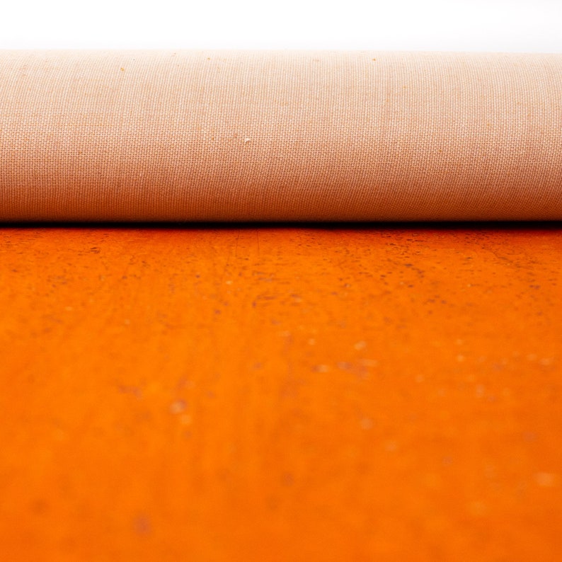 Cork fabric 26X19.inch68X50cm Portuguese natural Material orange Cork Fabric Natural Cork Vegan fabric Kork corcho COF-126