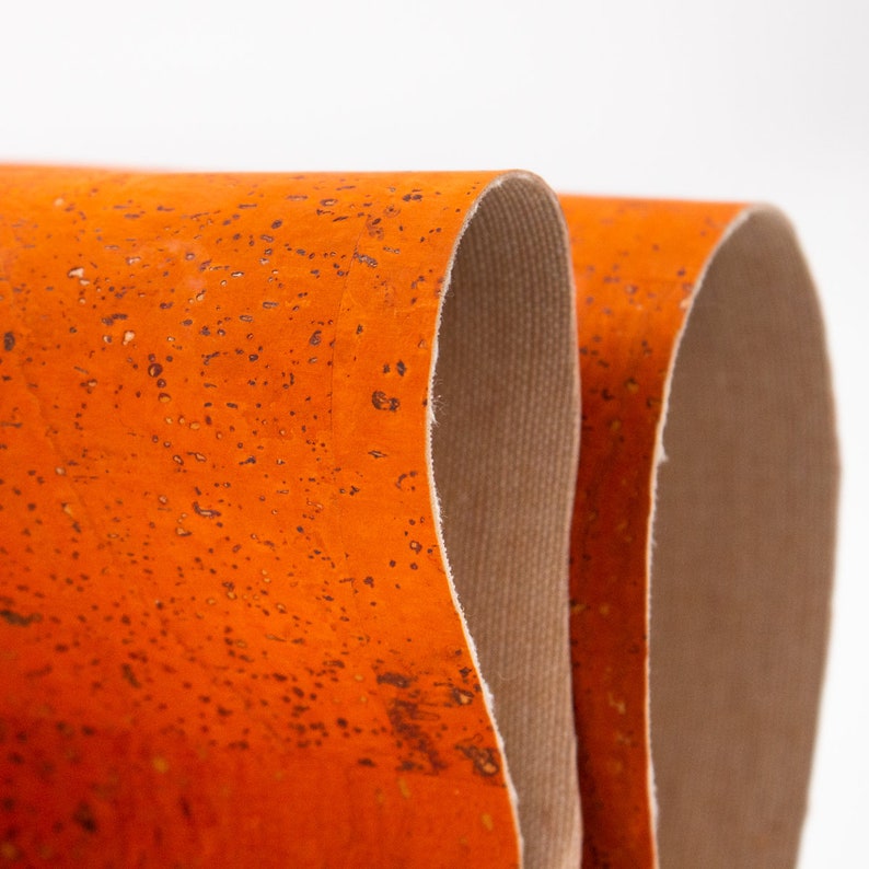 Cork fabric 26X19.inch68X50cm Portuguese natural Material orange Cork Fabric Natural Cork Vegan fabric Kork corcho COF-126