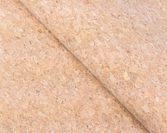Natural Classic Cork Fabric – Standard Grain Cork Sheet, Vegan Leather for Bags, Wallets, Sewing Material