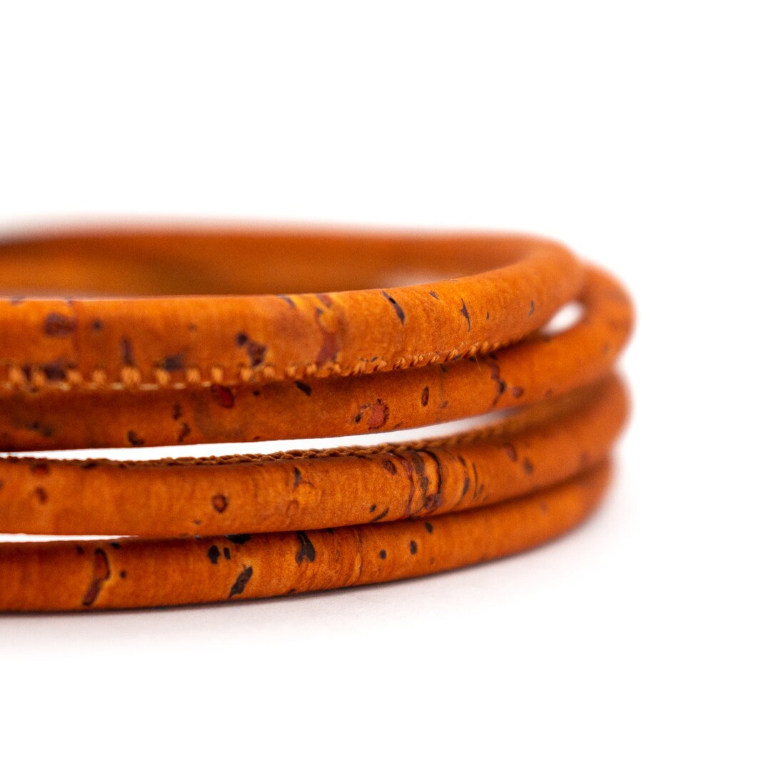 Orange Cork 5mm Round Cork Cord Portuguese Cork Jewelry Etsy