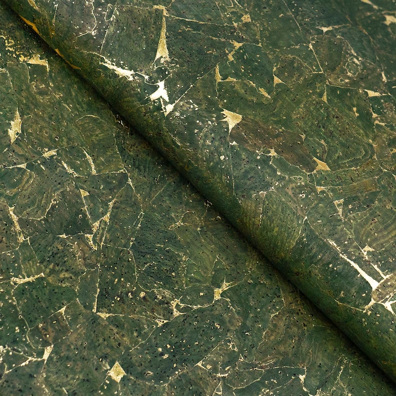Gold Flecks Marble Cork Fabric, Vegan Leather for Bag Making Craft Supply image 8