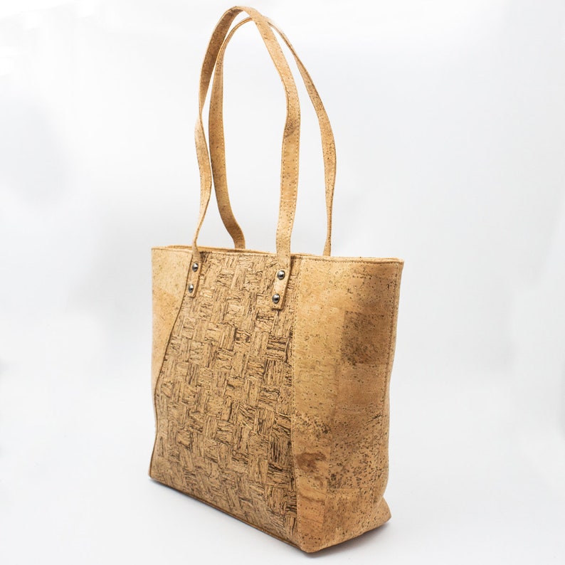 Cork bags cork handbag for women Natural cork with Squared pattern grain Handmade original cork bag BAG-319-C