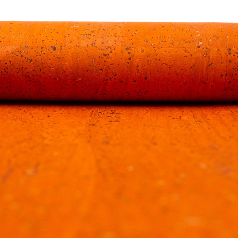 Cork fabric 26X19.inch68X50cm Portuguese natural Material orange Cork Fabric Natural Cork Vegan fabric Kork corcho COF-126