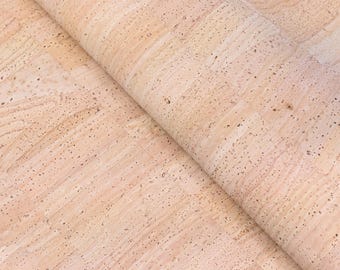 Natural Smooth Cork Fabric – Clean Light Texture, Premium Cork Sheet, Vegan Leather for Bags, Wallets, Sewing Material