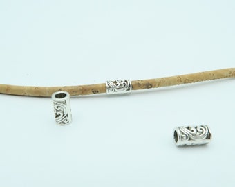 20 Pcs for 3mm round leather Antique Silver tube beads with draw jewelry supplies jewelry finding D-5-3-10