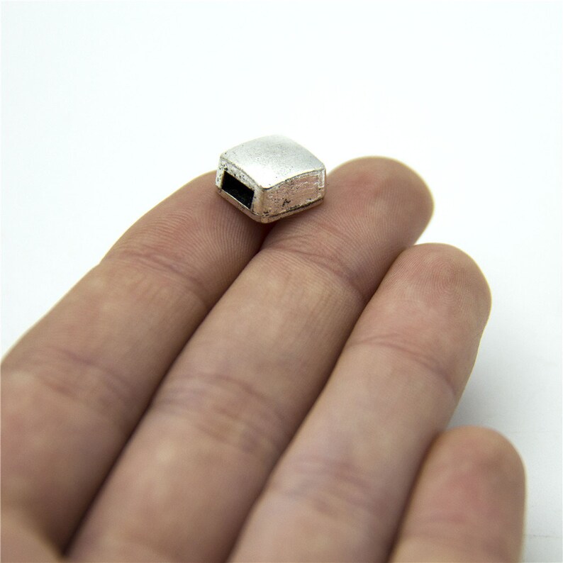 10units For 5mm flat leather slider Antique sliver glass slider jewelry finding supplies D-1-5-37