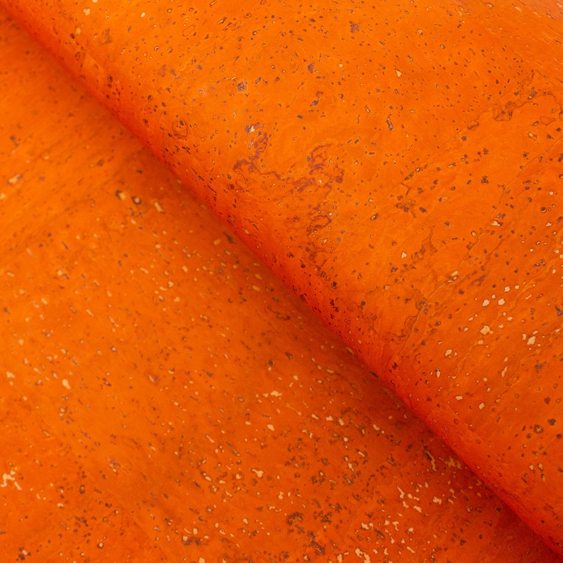 Cork fabric 26X19.inch68X50cm Portuguese natural Material orange Cork Fabric Natural Cork Vegan fabric Kork corcho COF-126
