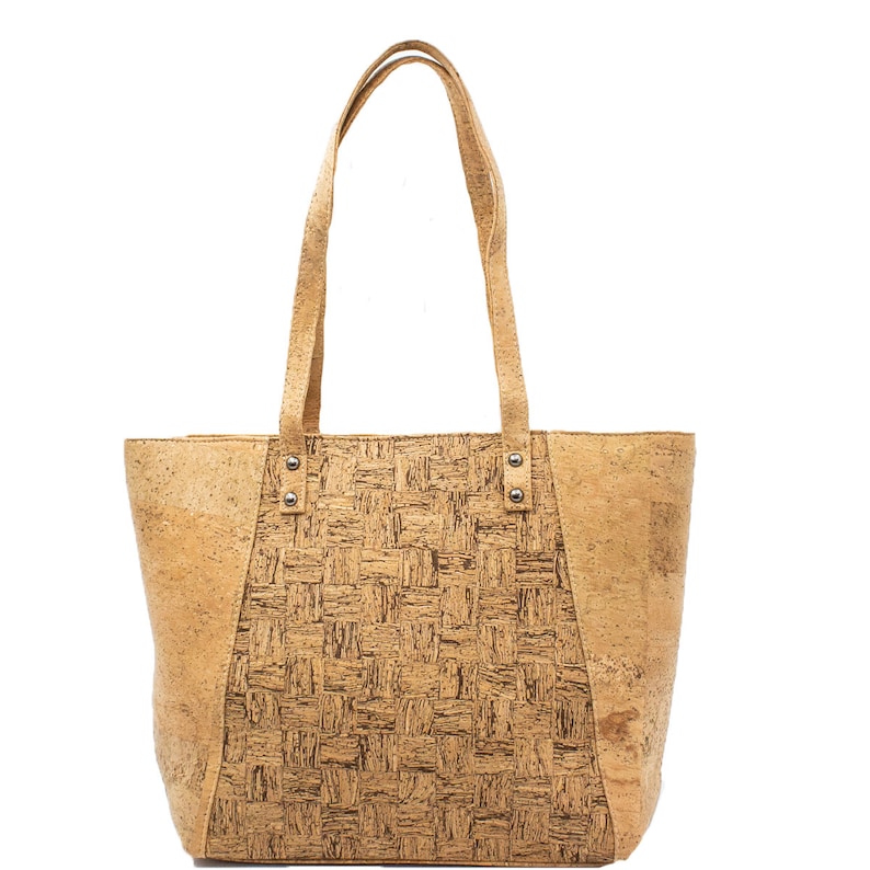 Cork bags cork handbag for women Natural cork with Squared pattern grain Handmade original cork bag BAG-319-C