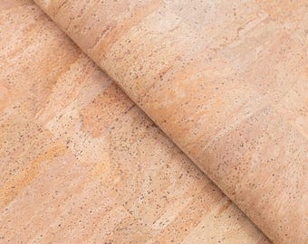 Extra Thick 1.4 mm Natural Cork Fabric with Microfiber Backing | Vegan Leather COF-689