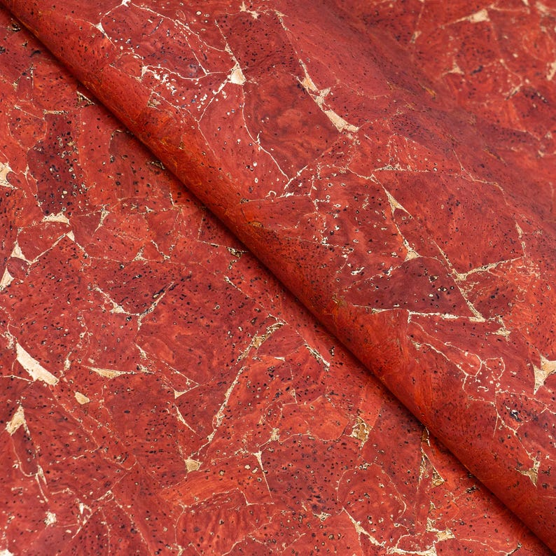 Gold Flecks Marble Cork Fabric, Vegan Leather for Bag Making Craft Supply image 6