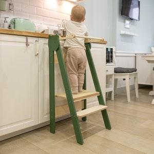 Torre de cocina plegable para niños - Taburete de aprendizaje inspirado en Montessori