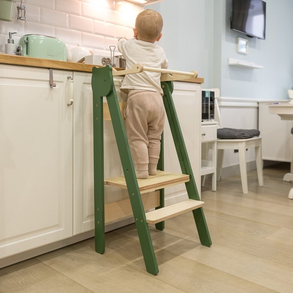 Torre da cucina pieghevole per bambini - Sgabello per l'apprendimento ispirato a Montessori