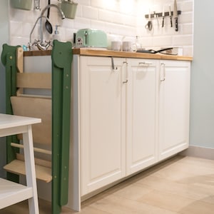 Space saving Kids&#39; Folding Kitchen Tower - Handmade toddler step stool: Montessori Learning Stool for Kids and Toddlers