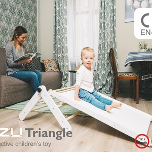 WHITE ZUZU climbing Triangle, sliding ramp, climbing ramp and Swedish wall. All in one