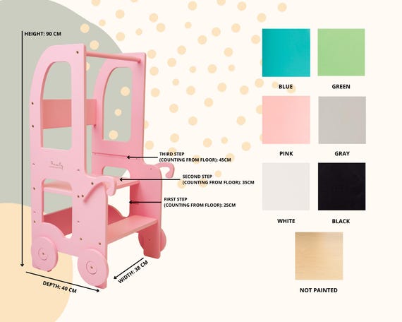 Montessori Kitchen Step Stool: Toddler Table & Chair Combo