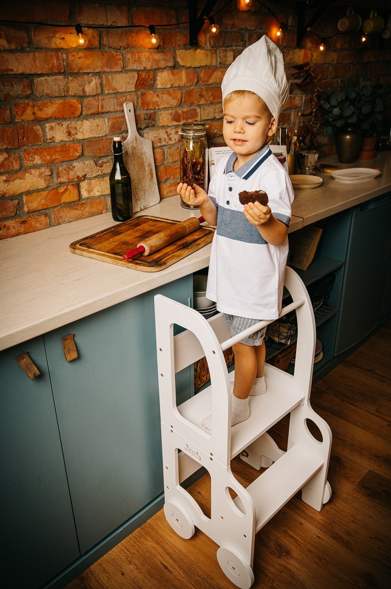 Kitchen step stool for toddler/montessori step stool table Etsy