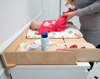 Birch Plywood Baby Changing Table Topper: Modern Nursery Shelf
