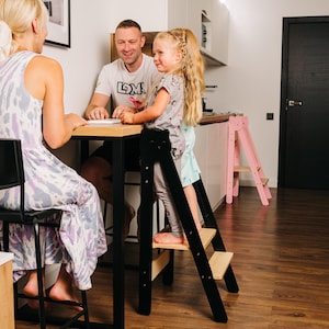 Family Kitchen Tower - Handmade Montessori Learning Stool for Kids and Toddlers