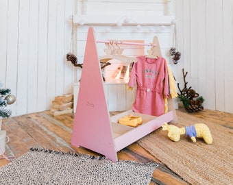 Montessori Baby Wardrobe: Clothing Rack & Dress Up Station for Kids