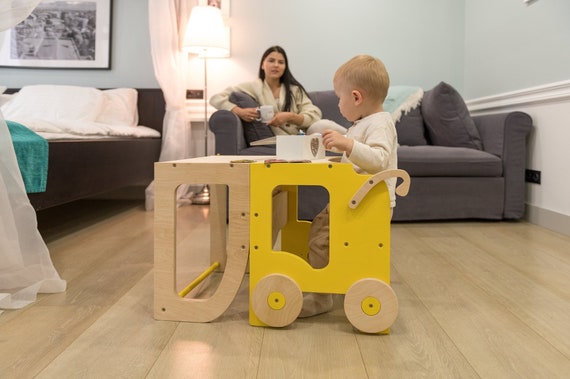 Versatile Toddler Step Stool - Table and Stool Combo for Little Prince's Kitchen Play