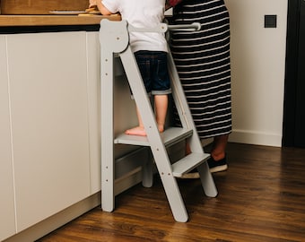 Space saving Kitchen Tower for Toddlers - Learning, Step, and Stool All-in-One
