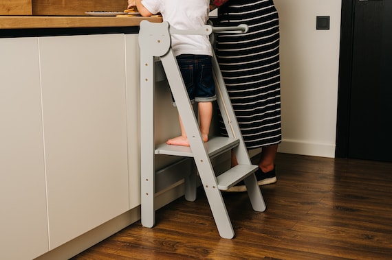 Space saving Kitchen Tower for Toddlers - Learning, Step, and Stool All-in-One