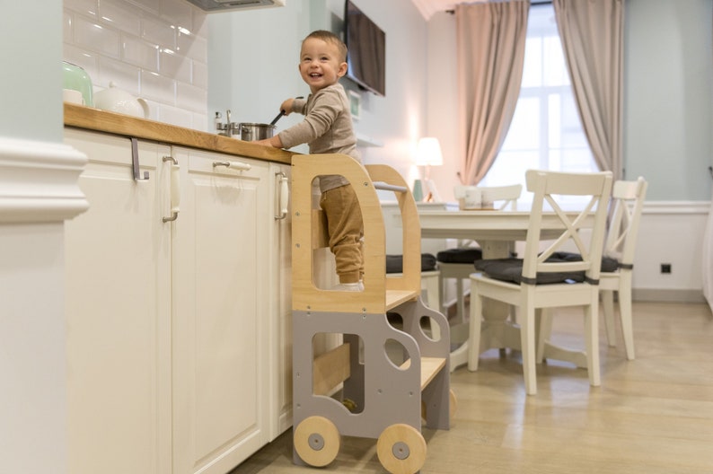 Convertible Kitchen Tower 3in1, Toddler Kitchen Step Stool and Table