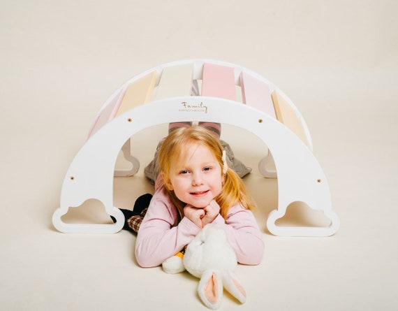 Climb, Swing Set, Slide, Swing | Creativity and Holistic Development for Kids-Rainbow Swing Set