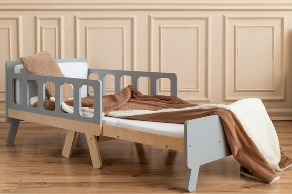 Wooden Montessori Bed for Kids - Transforming into Sofa for Comfortable Tiny Spaces