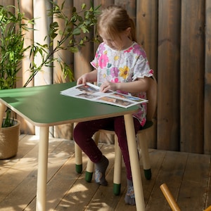 Bunny Chair and Table Set, Toddler Wooden Set  - Birch Plywood Furniture for Kids