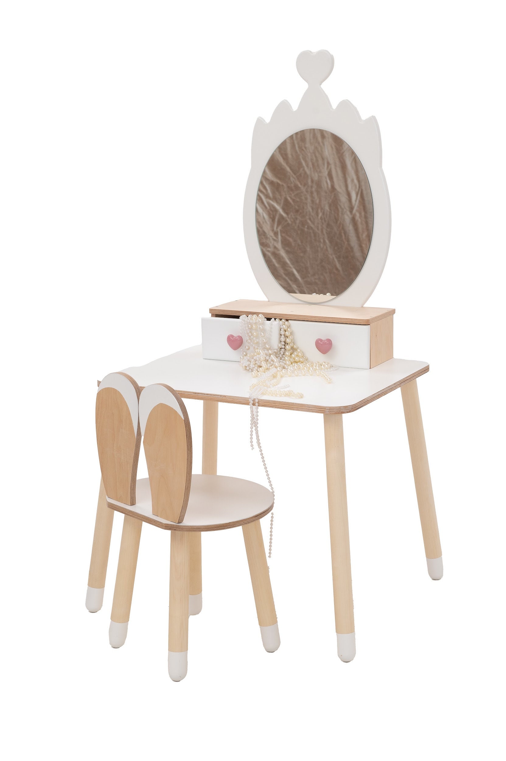 Vanity Set Magical Princess Beauty Table and Chair Children s Vanity Set with Mirror Kids Dressing Table Playset