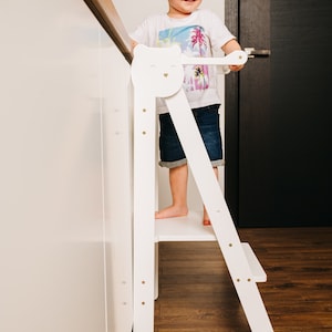 Kids&#39; Folding Kitchen Tower - Handmade toddler step stool: Montessori Learning Stool for Kids and Toddlers