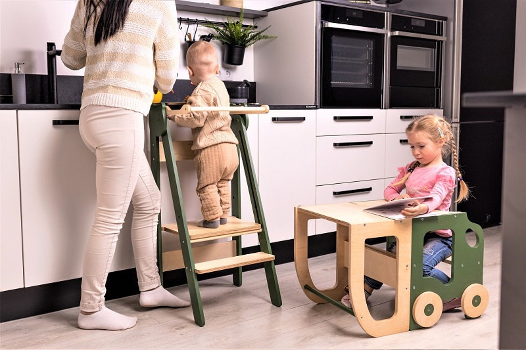 Space Saving Kitchen Step Stool, Toddler Kitchen Step Stool, Montessori